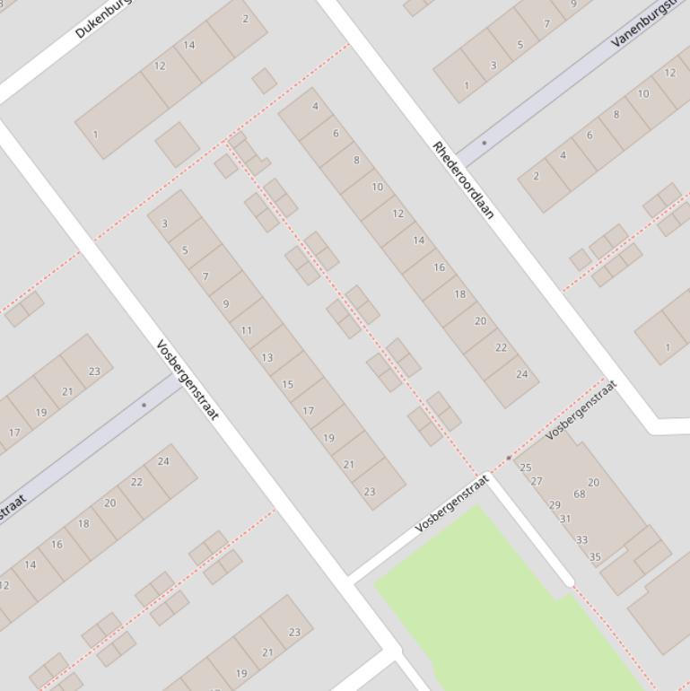 Kaart van de Vosbergenstraat.