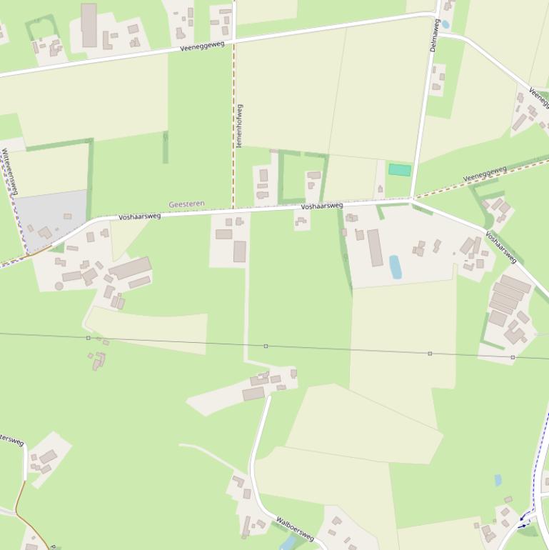 Kaart van de Voshaarsweg.