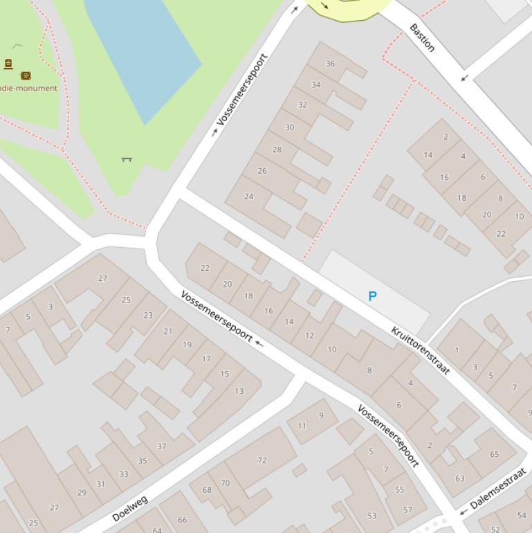 Kaart van de Vossemeersepoort.