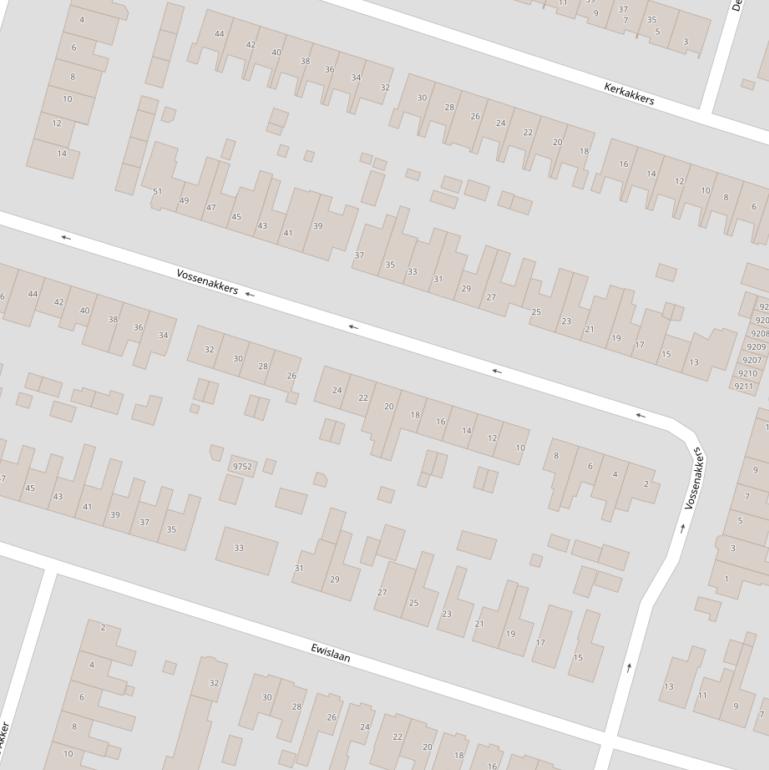 Kaart van  Vossenakkers.