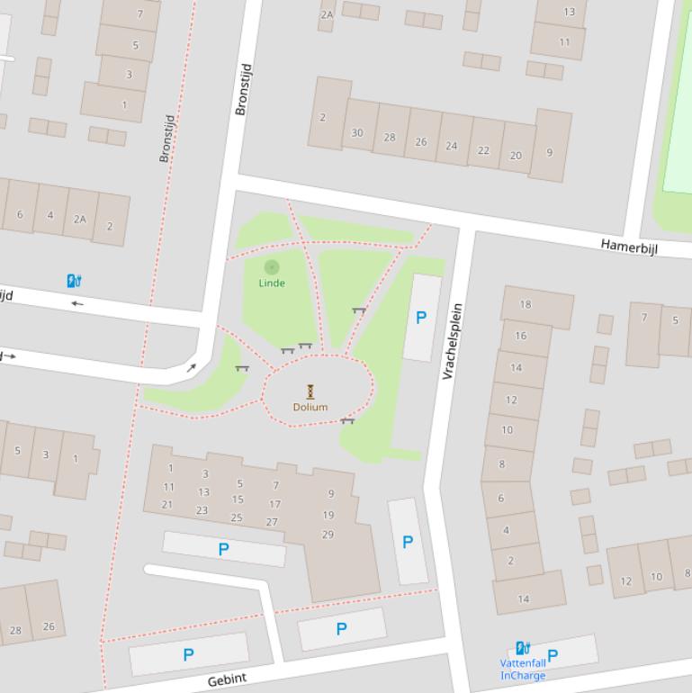 Kaart van het Vrachelsplein.