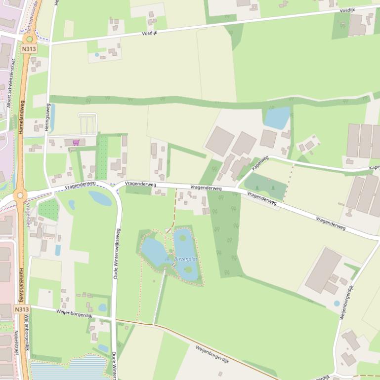 Kaart van de Vragenderweg.