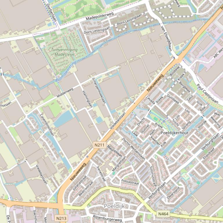 Kaart van de Vredebestlaan.