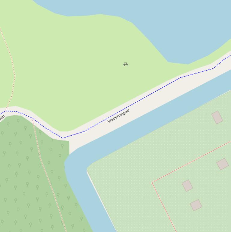 Kaart van het Vrederustpad.