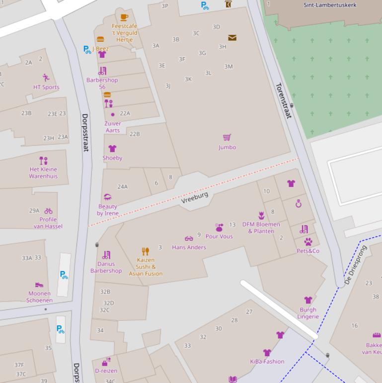 Kaart van  Vreeburg.