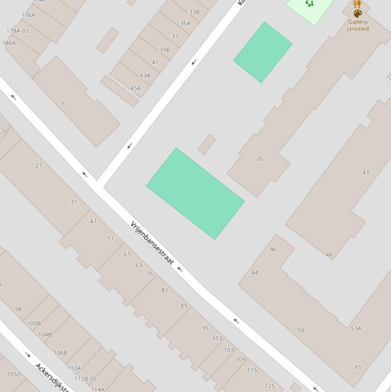 Kaart van de Vrijenbansestraat.