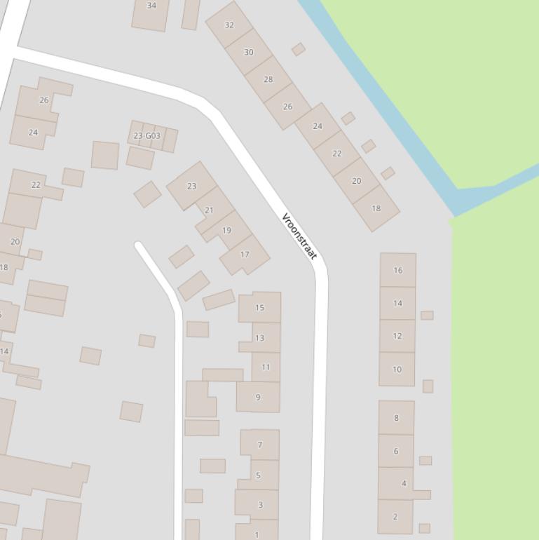 Kaart van de Vroonstraat.