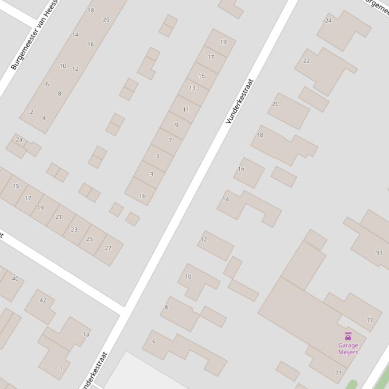 Kaart van de Vunderkestraat.