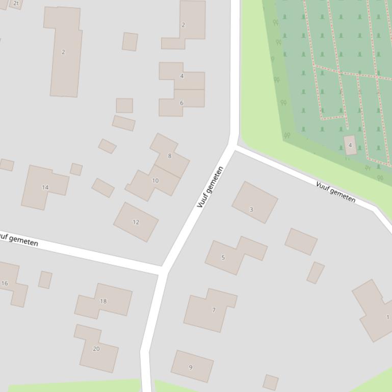 Kaart van  Vuuf gemeten.