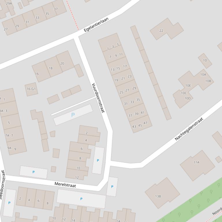 Kaart van de Vuurdoornstraat.