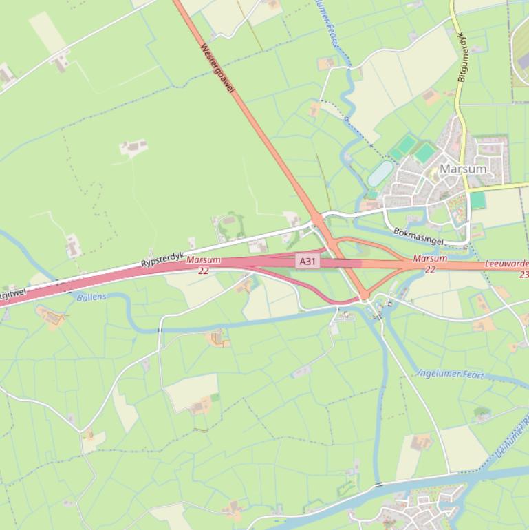 Kaart van  Waadseewei.