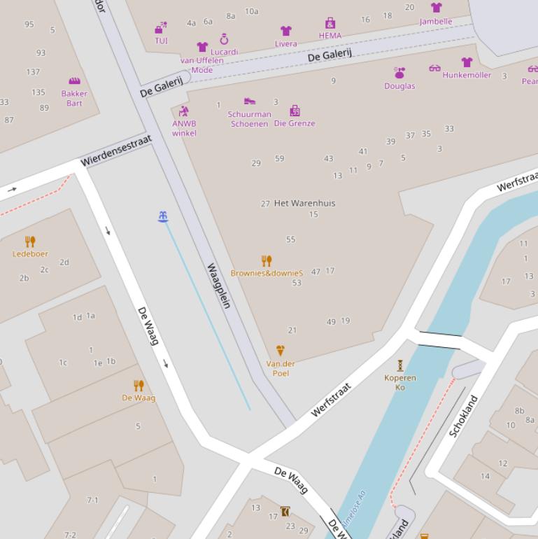 Kaart van het Waagplein.