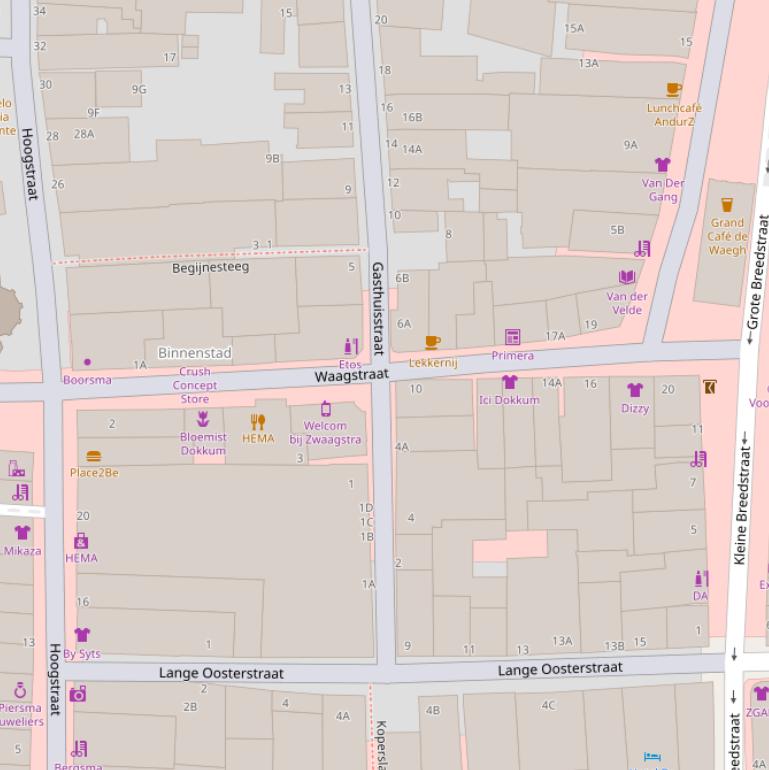 Kaart van de Waagstraat.