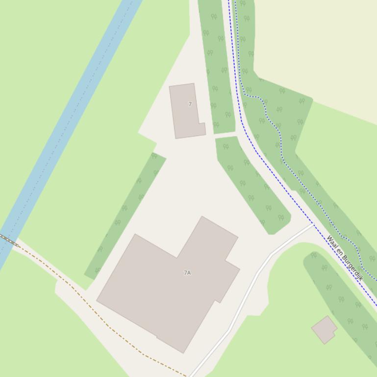 Kaart van  Waal en Burgerdijk.