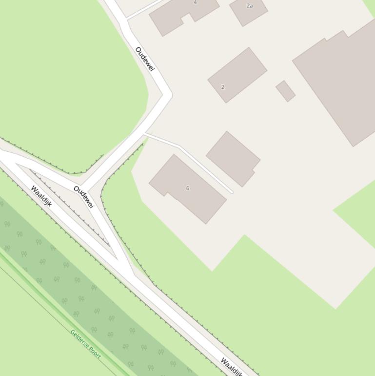 Kaart van de Waaldijk.