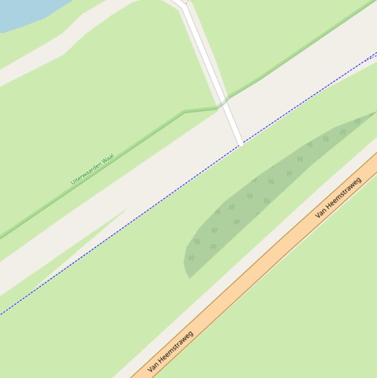 Kaart van de Waaldijk.