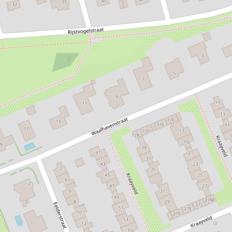 Kaart van de Waalhavenstraat.