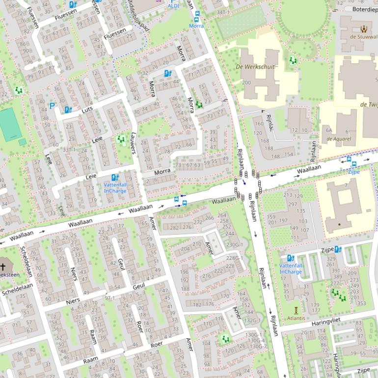 Kaart van de Waallaan.