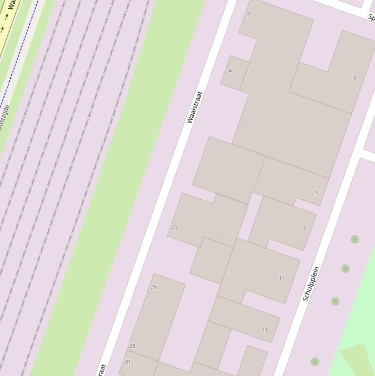 Kaart van de Waalstraat.