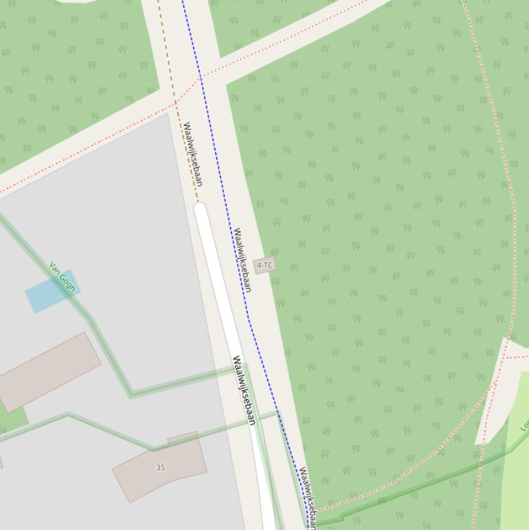 Kaart van  Waalwijksebaan.