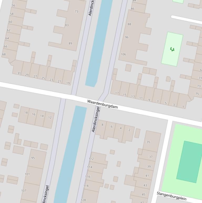 Kaart van  Waardenburgdam.