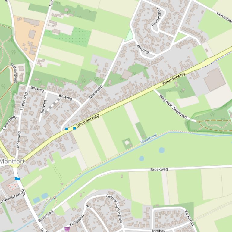 Kaart van de Waarderweg.