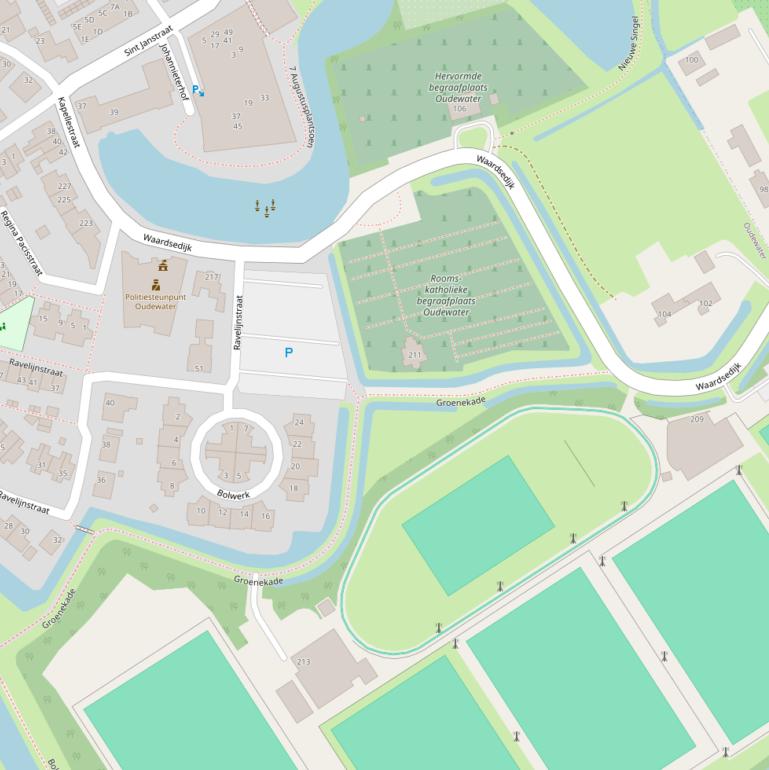 Kaart van de Waardsedijk.