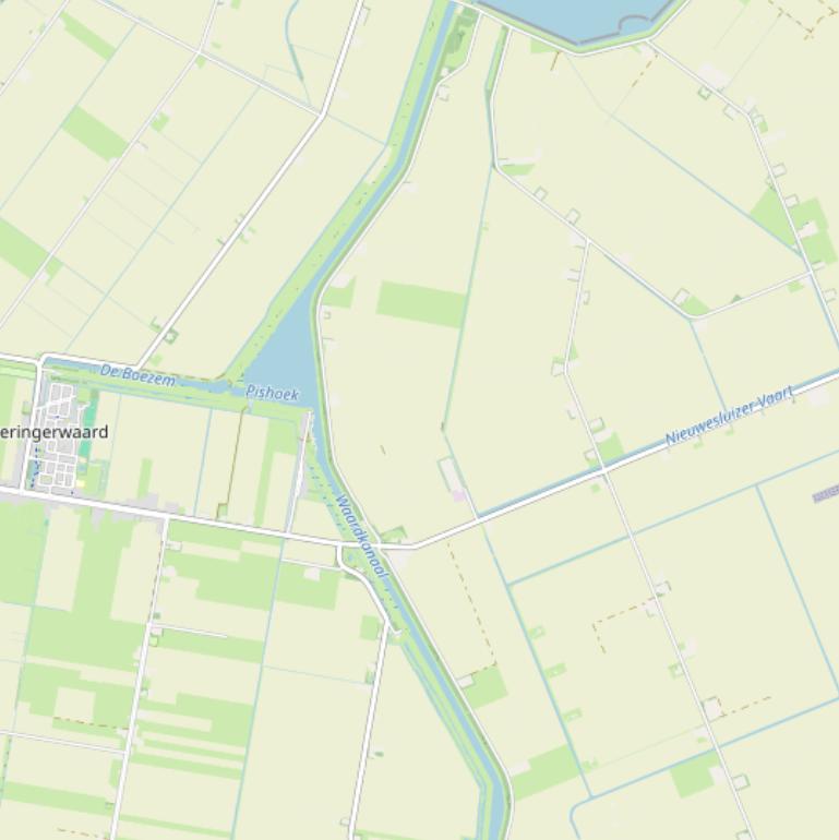 Kaart van de Waardweg.