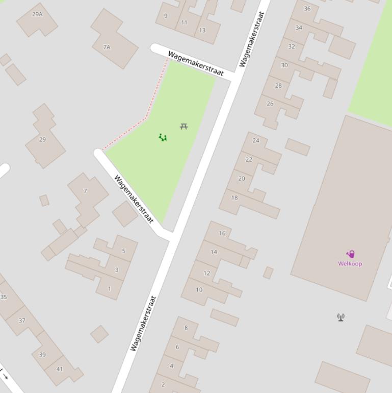 Kaart van de Wagemakerstraat.