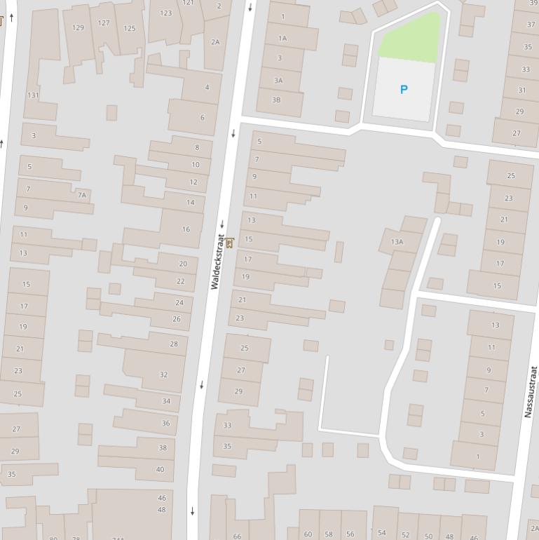 Kaart van de Waldeckstraat.