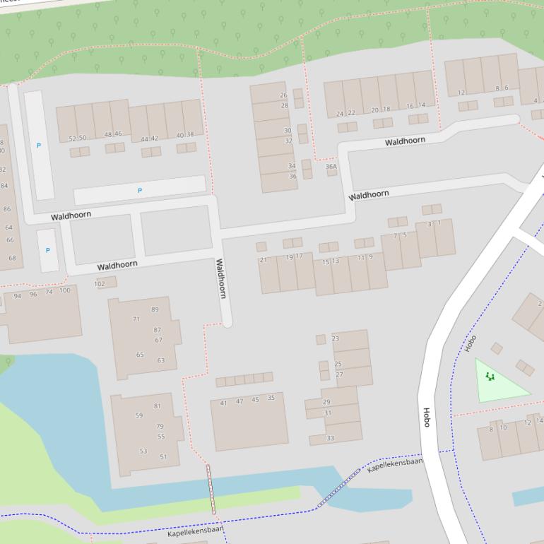 Kaart van  Waldhoorn.