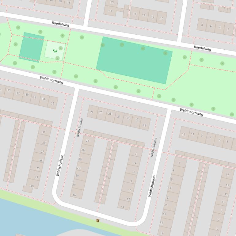 Kaart van de Waldhoornweg.