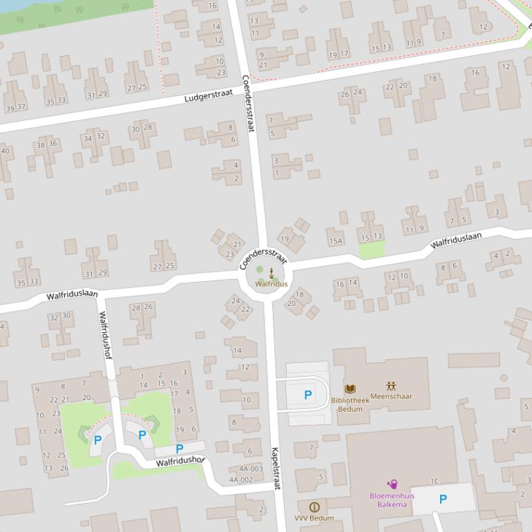 Kaart van de Walfriduslaan.