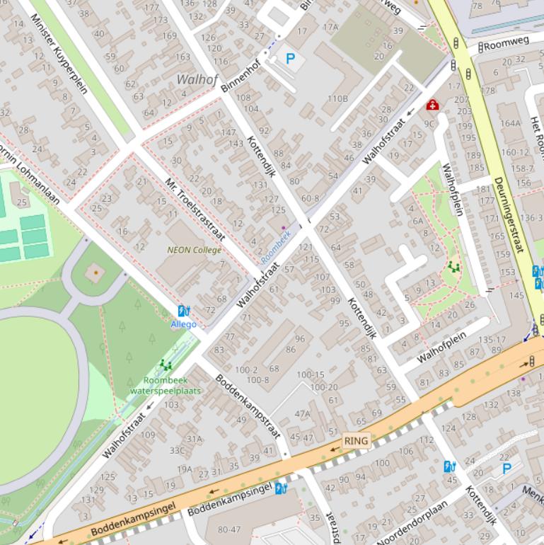 Kaart van de Walhofstraat.