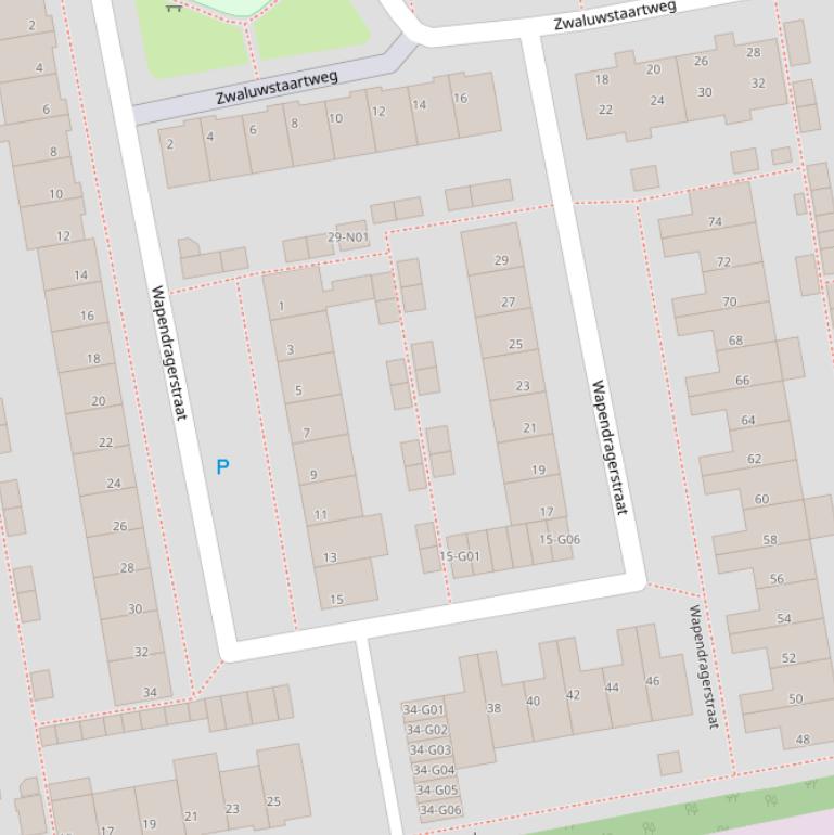Kaart van de Wapendragerstraat.