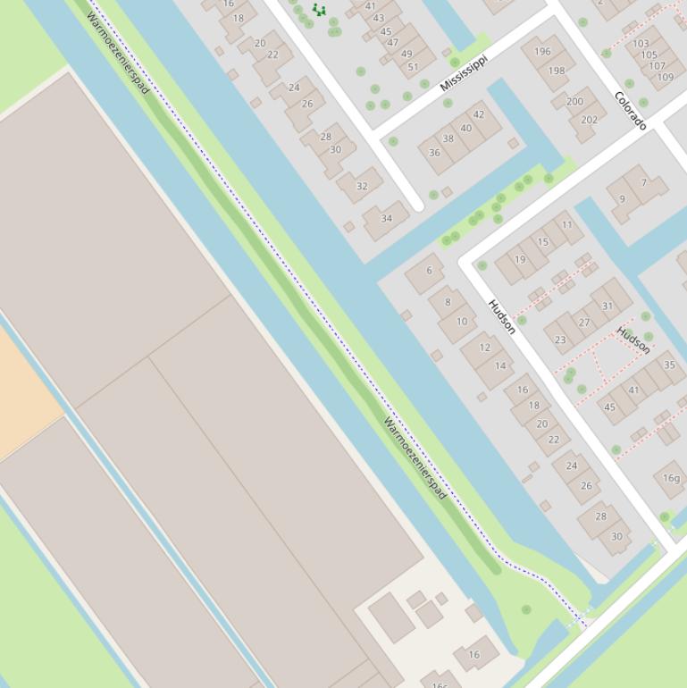 Kaart van het Warmoezenierspad.