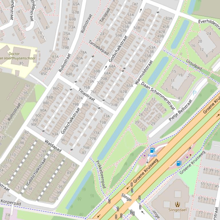 Kaart van de Warmoldstraat.