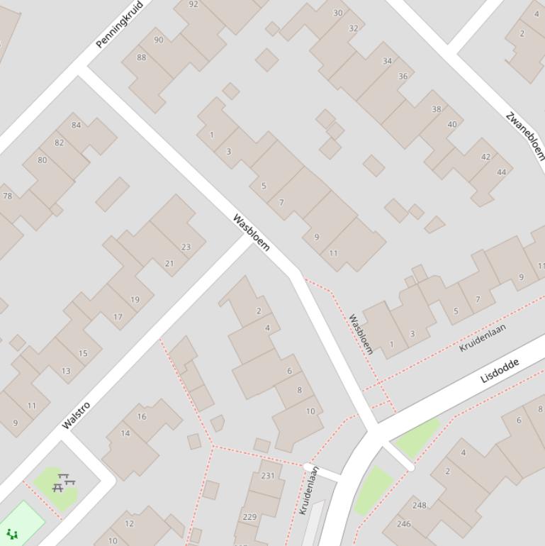 Kaart van  Wasbloem.