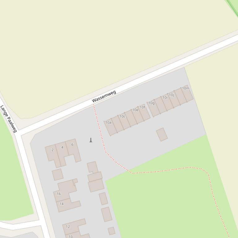 Kaart van de Wassemweg.