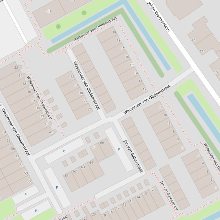 Kaart van de Wassenaer van Obdamstraat.