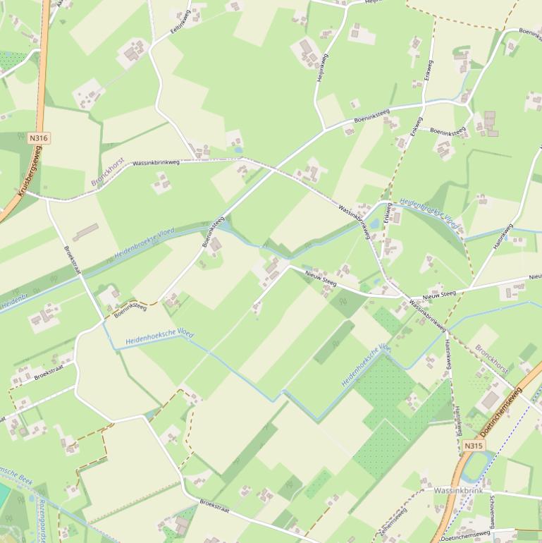 Kaart van de Wassinkbrinkweg.