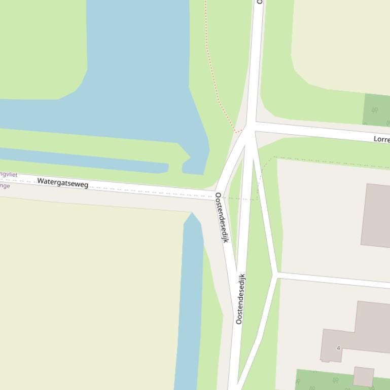 Kaart van de Watergatseweg.