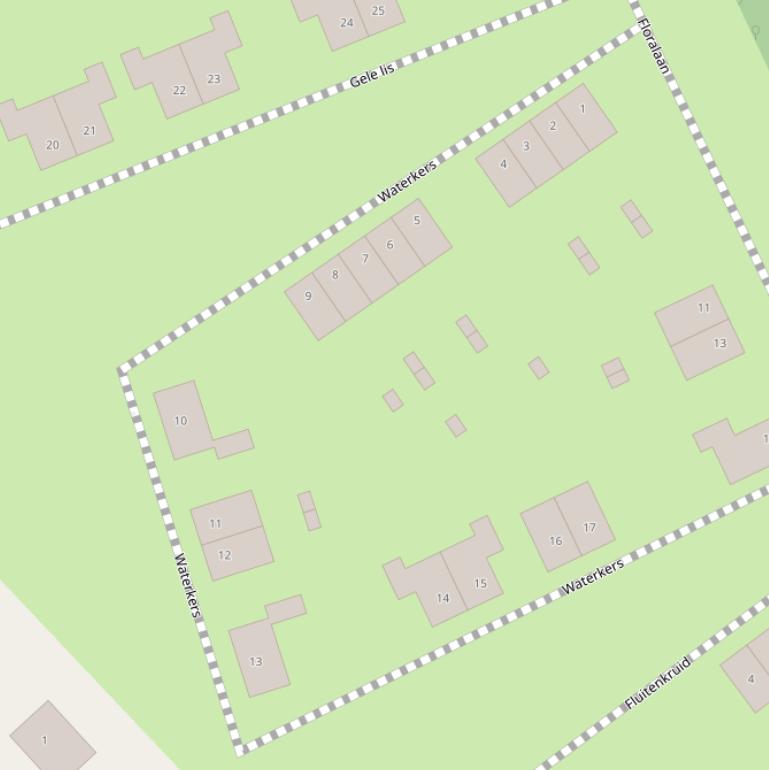 Kaart van  Waterkers.