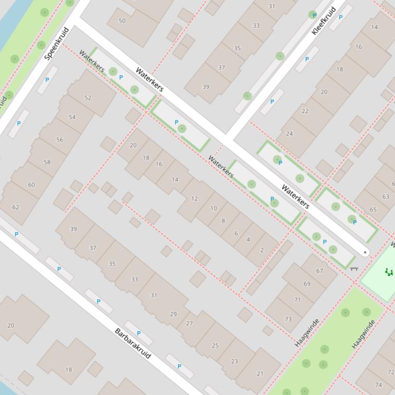 Kaart van  Waterkers.