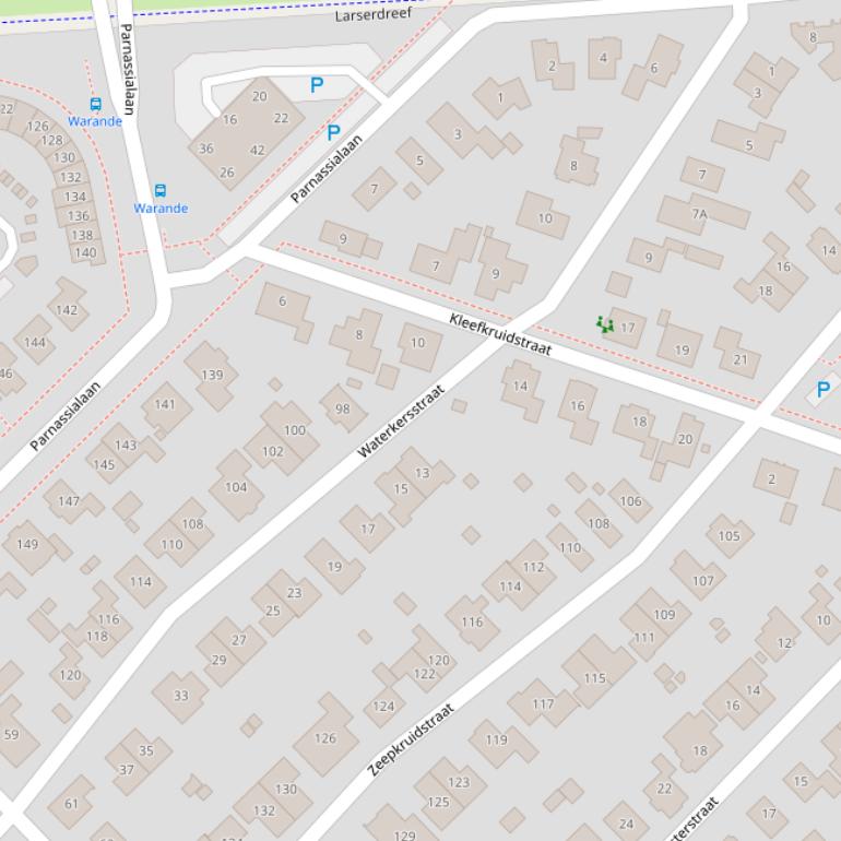 Kaart van de Waterkersstraat.