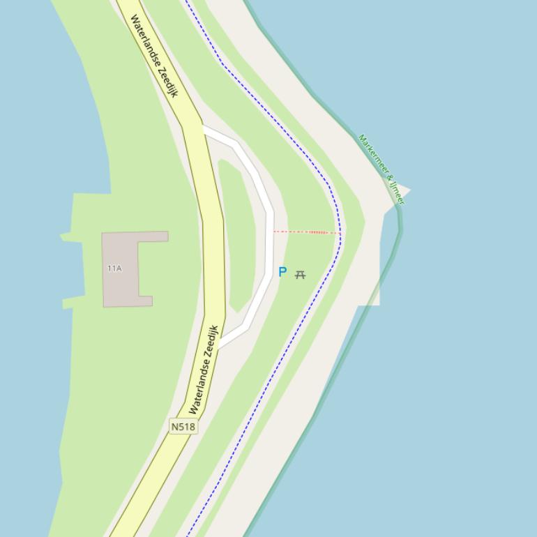 Kaart van de Waterlandse Zeedijk.