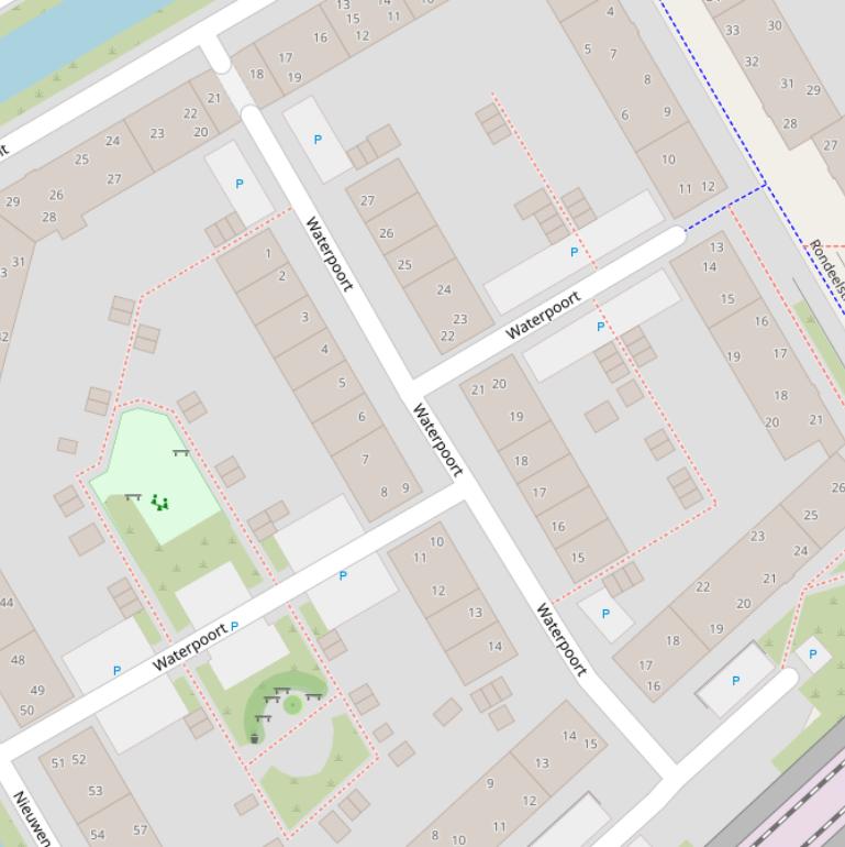 Kaart van de Waterpoort.