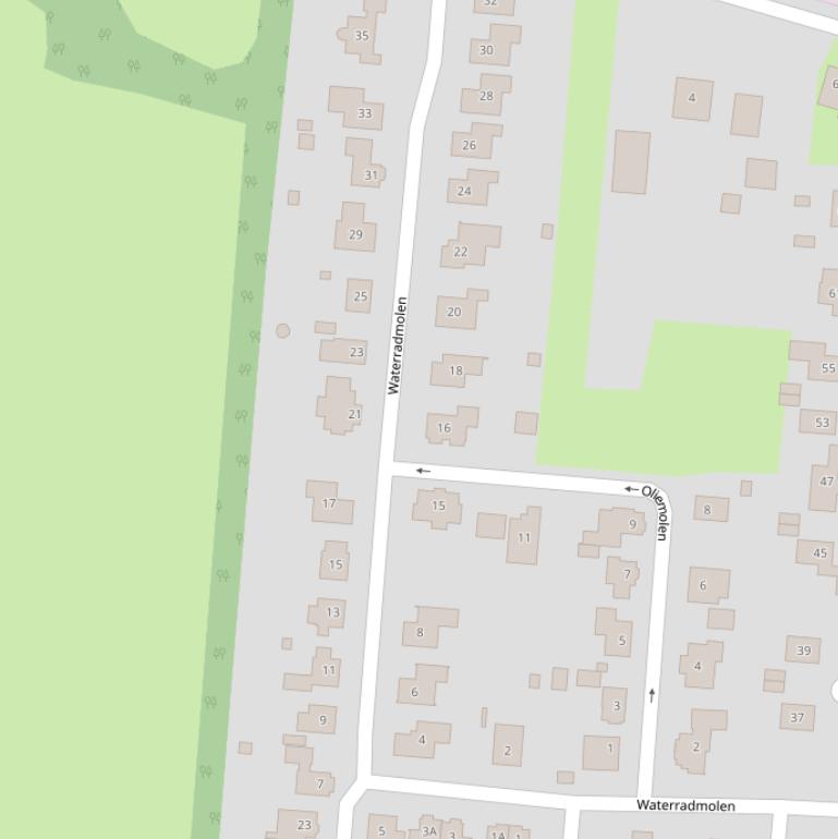 Kaart van  Waterradmolen.