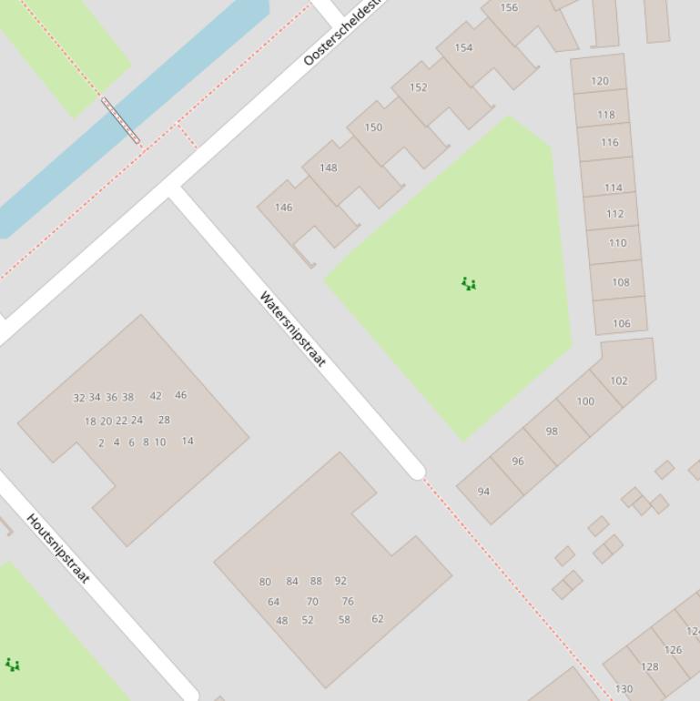 Kaart van de Watersnipstraat.