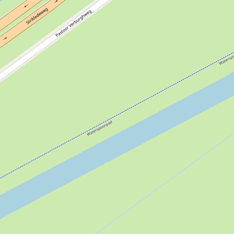 Kaart van het Waterspoorpad.